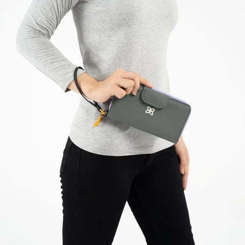 Vista 13 de Sherpani Tulum, cartera grande de nailon con cremallera alrededor, cartera con tarjetero organizador para mujer