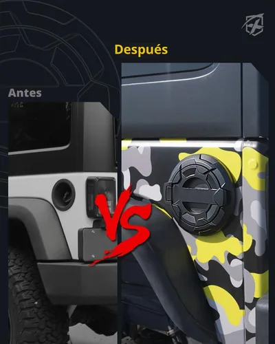 Vista 3 de Cubierta de aluminio sin bloqueo de tapa de gas compatible con Jeep JK JKU