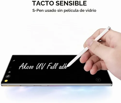 Vista 5 de Protector de pantalla de vidrio templado para Galaxy Note 10 Plus, juego de 3 unidades, reparación de arañazos, compatible con identificación