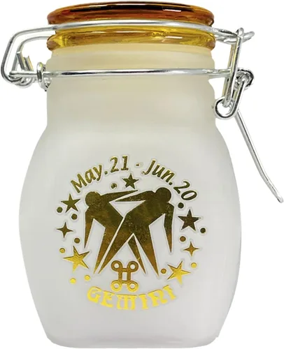 Vista 11 de Frasco de Almacenamiento de Vidrio Hermético a Prueba de Olores del Signo del Zodiaco, Cuarto de Onza (125ml), 3.25'' (Signo Astrológico de Acuario)
