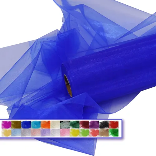 Vista 9 de Rollos de tela de tul de organza, organza cristal de 12" por 50 yardas (150 pies), carrete de malla de nailon transparente sedoso y brillante