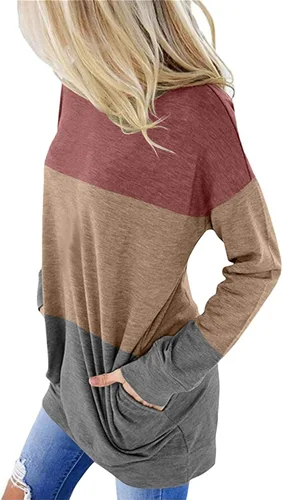 Vista 3 de Angerella - Blusas casuales con bolsillos y de corte holgado para mujer