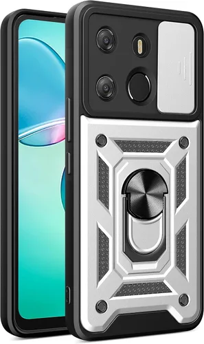 Vista 31 de Compatible con carcasa de soporte Infinix Zero Ultra 5G, con cubierta de lente de cámara deslizante compatible con funda Infinix Zero Ultra 5G Negro