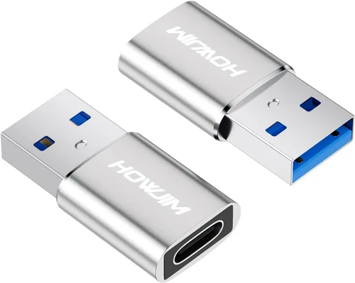 Vista 13 de Paquete de 2 adaptadores USB a USB C, transferencia de datos de carga rápida de 5 Gbps, convertidor de cable tipo C hembra a USB A macho
