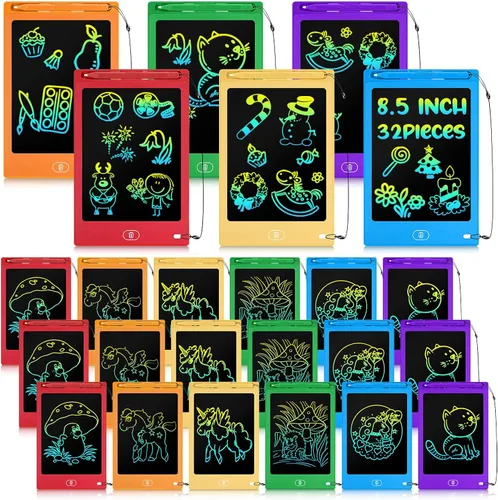 Vista 11 de Zhehao 32 tabletas de escritura LCD para niños a granel de 8.5 pulgadas, tablero de garabatos colorido borrable, juguete educativo, regalo de Negro
