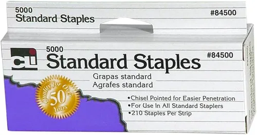 Vista 5 de Charles Leonard Grapas estándar de alta capacidad, longitud de pierna de 5/16 pulgadas, plata, 5000/caja (84516)