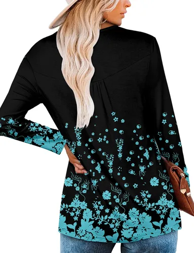 Vista 4 de Mystry Zone Womens Top Casual Blouse Button Up Ruffle Tunic Shirts Fit Flare S-3XL