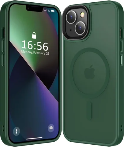 Vista 11 de Fuerte magnético para iPhone 11, compatible con Magsafe, [resistente a caídas de 13 pies] Funda trasera translúcida mate con sensación de piel
