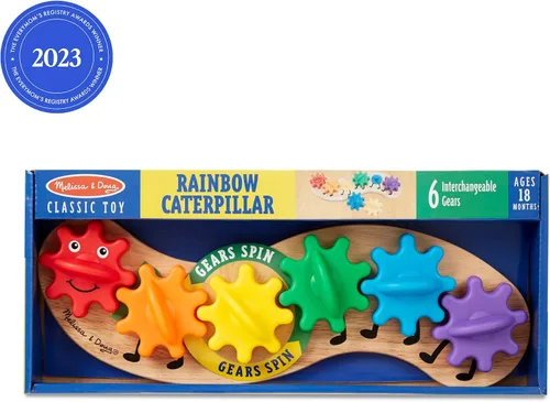 Vista 3 de Juguete de oruga arco iris con 6 engranajes intercambiables de Melissa & Doug