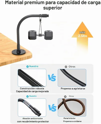 Vista 4 de Cuello de cisne de micrófono de 13 pulgadas (rosca 5/8-27) – Brazo de micrófono universal resistente para soporte de micrófono, ajuste de 360°, alta