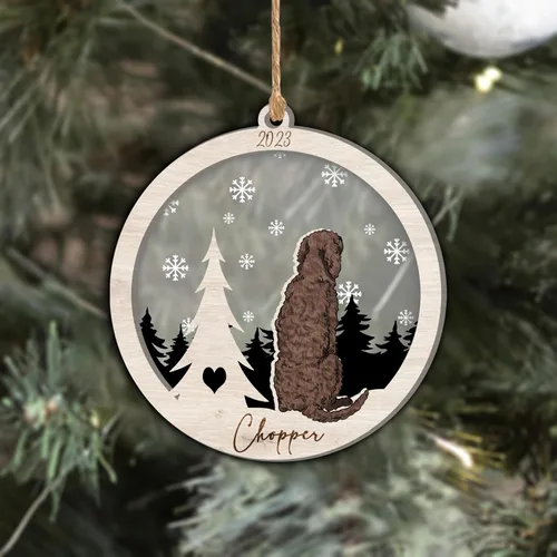 Vista 152 de Nazenti Adorno de Navidad conmemorativo personalizado, regalo personalizado de recuerdo de perro, condolencias por pérdida de mascotas, sabueso