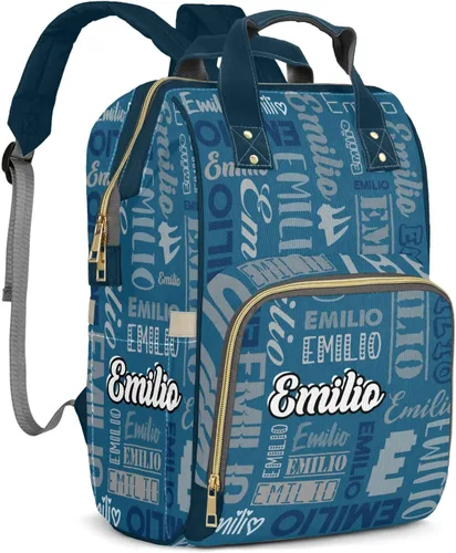 Vista 23 de Bolsos de bebé de encargo del muchacho del nombre, mochila Negro 01