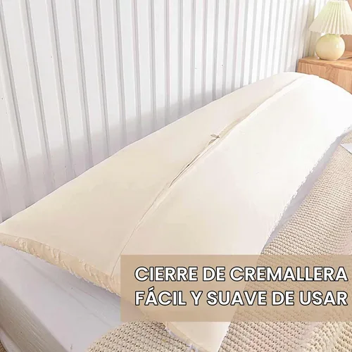 Vista 4 de Nanko Funda de Almohada Corporal 1 Paquete 20x54 pulgadas con Cremallera, Beige Tufted Jacquard Boho Suave Shabby Chic Microfibra Fundas de Almohada