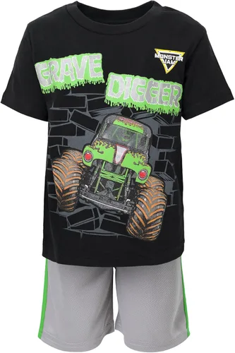 Vista 5 de Monster Jam Conjunto de camiseta y pantalones cortos para niños pequeños y grandes