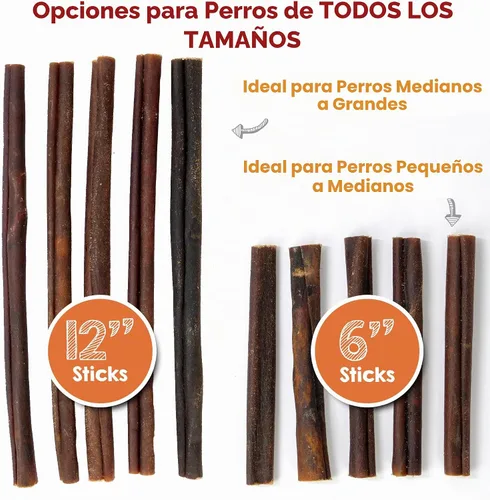 Vista 4 de Riley's Palitos de colágeno de carne de res de 6 pulgadas para perros, 100%