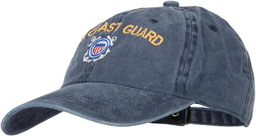 Vista 2 de Gorra de sarga de algodón lavado bordado con logotipo de la Guardia Costera de EE. UU.