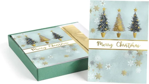Vista 13 de Between The Branches Tarjetas Navideñas con Lámina Dorada / 16 Tarjetas de Navidad en Caja con Sobres Forrados de Lámina / 5 5/8" x 7 7/8" Tarjetas