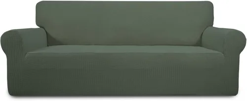 Vista 24 de PureFit Funda elástica para sofá biplaza, funda de sofá suave y antideslizante de jacquard de elastano, protector de muebles lavable con espuma
