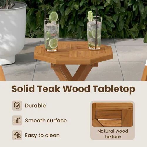 Vista 4 de vidaXL Table Top 15.7"x15.7"x1" Octagonal Solid Wood Teak
