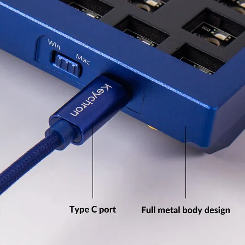 Vista 6 de Keychron Q2 Teclado mecánico personalizado con cable versión de perilla Barebone Macro programable QMKVIA compatible con Mac Windows Linux diseño
