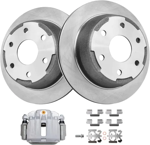 Vista 46 de Detroit Axle - Rotores de freno delantero para Volkswagen Touareg Audi Q7 Porsche Cayenne Rotores de freno de disco perforados y ranurados Reemplazo