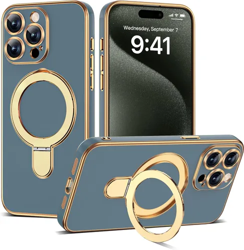 Vista 35 de Funda compatible con iPhone 12 con soporte de anillo magnético invisible [compatible con Mag-Safe] [Protector completo de lente de cámara] Funda