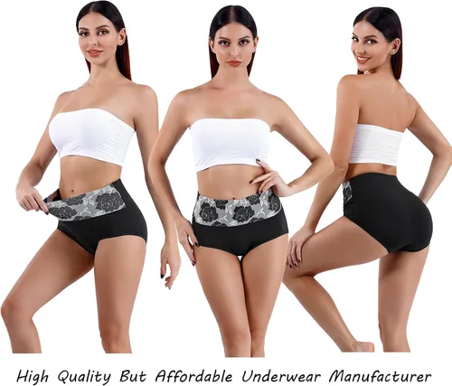 Vista 2 de Honzadar Ropa interior de cintura alta para mujer bragas posparto cobertura completa tamaño regular y grande