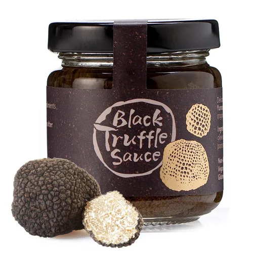 Vista 10 de VIGOROUS MOUNTAINS Salsa de trufa negra 3.17oz Condimento para pizza de pasta vegana en aceite de oliva virgen extra
