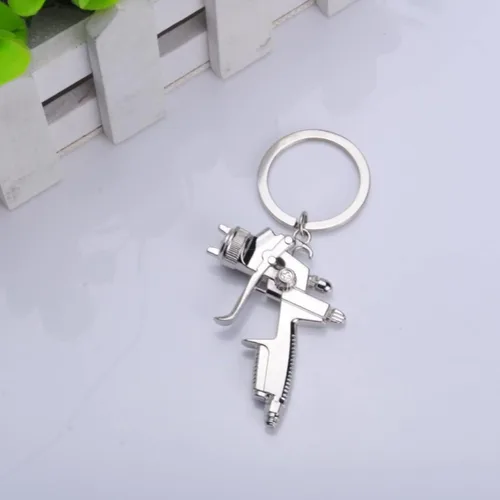 Vista 6 de Llavero de pistola de agua de metal para lavado de coches, modelo de pistola de agua a presión, llavero colgante de regalo de fiesta (1,1)