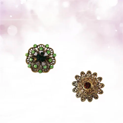 Vista 3 de Juego de broches de flores de cristal de diamantes de imitación de 24 piezas