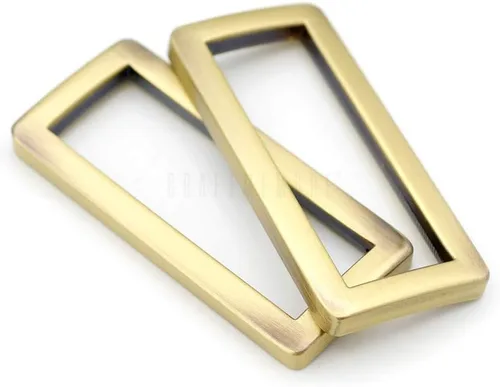 Vista 3 de CRAFTMEMORE Hebilla de anillos rectangulares planos de metal para bolsa, correa de cinturón, acabado de calidad de bucle resistente, paquete de 6