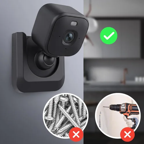 Vista 3 de Blink Mini 2K - Soporte de pared adhesivo para cámara, fuerte adhesivo duradero, soporte de montaje para cámara Blink Mini interior, sin taladros