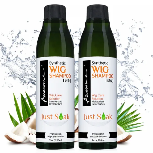 Vista 6 de Awesome Champú para peluca de cabello humano, pH 5, solo remojo, cuidado de la peluca, añade cuerpo y volumen, sensación de frescura, 7 onzas