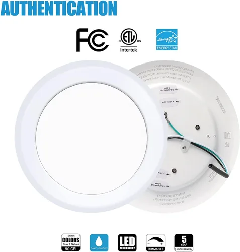 Vista 2 de ECOELER Luces LED de disco de montaje empotrado regulables de 6 pulgadas, 16.5 W, 1000 lm, luz de día de 5000 K, luz de techo de montaje