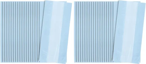 Vista 7 de Bolsas de plástico de celofán azul bebé para fiestas - 11.5" x 5" (30 unidades) Perfectas para regalos, dulces, golosinas