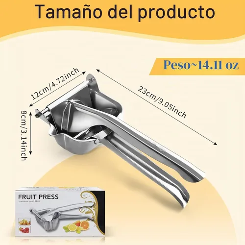Vista 7 de Exprimidor manual de acero inoxidable, exprimidor de jugo de naranja, exprimidor de limón de acero inoxidable, exprimidor de jugo de naranja