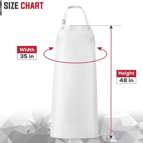 Vista 5 de SAFE HANDLER Nitrile Heavy Duty Apron For Men & Women Blanco
