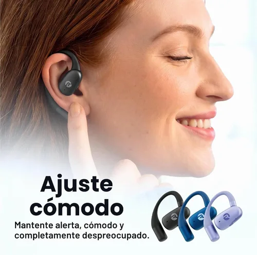 Vista 3 de Raycon Everyday - Auriculares de oreja abierta, doble micrófono, 40H, color Negro
