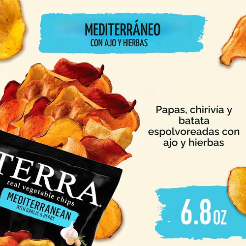 Vista 3 de Papas fritas vegetales Terra, hierbas mediterráneas y un toque de limón, 6.8 onzas