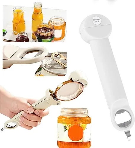 Vista 2 de Abrebotellas, atornillador ajustable de acero inoxidable 3 en 1, multifuncional retráctil, abrebotellas, abrebotellas, herramienta de cocina Beige