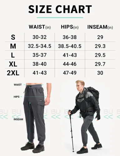 Vista 6 de BVVU Pantalones deportivos ligeros tipo cargo para hombre con bolsillos con cremallera para hombre, secado rápido, gimnasio, entrenamiento