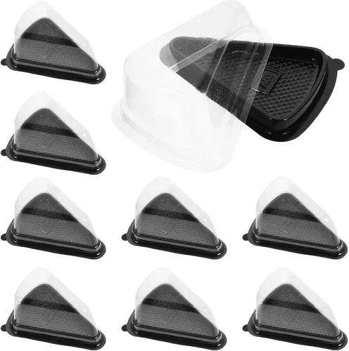 Vista 8 de KICHOUSE 10Pcs Triangle Plastic Mousse Box with Clear Lid Reusable Food Grade Cake Container for Sandwiches Desserts Cookies