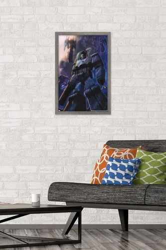 Vista 2 de Trends International Hasbro Transformers - Póster de pared Decepticons, 14.725 x 22.375 pulgadas, versión enmarcada de madera de granero