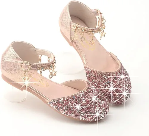 Vista 7 de Zapatos planos de ballet Mary Jane con diamantes de imitación para niña, con brillantina, para niña de las flores, para boda, fiesta, zapatos