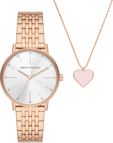 Vista 7 de A X Armani Exchange Reloj de mujer, reloj de tres manecillas para mujer con correa de acero inoxidable o cuero