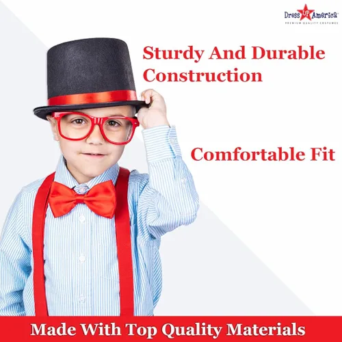 Vista 2 de Dress Up America Top Hats para niños y adultos, sombrero de fiesta de mago negro, sombrero de esmoquin formal, unisex