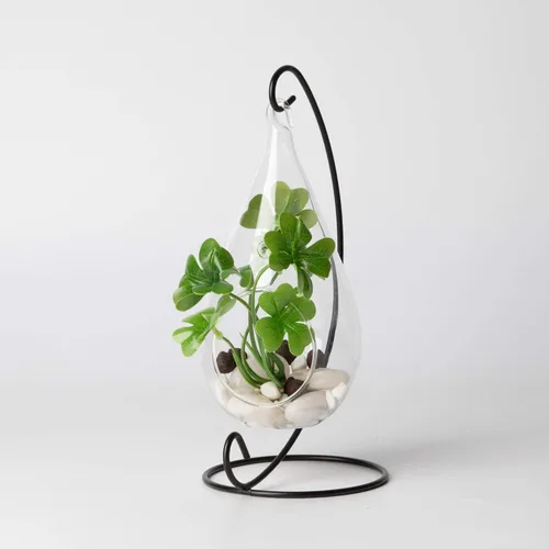 Vista 5 de WGV - Planta colgante de vidrio terrario a granel, ancho 3.5 pulgadas, altura 7 pulgadas, lágrima de bricolaje, maceta de aire para suculentas, luz