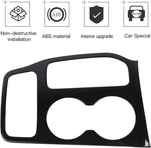 Vista 3 de Kit de moldura interior de cubierta de panel de cambio de marchas JeCar para Jeep Grand Cherokee 2016-2020, textura de fibra de carbono