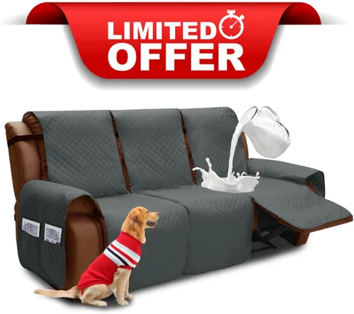 Vista 24 de XINEAGE Funda para Sillón Reclinable Resistente al Agua, Fundas Antideslizantes para Silla Reclinable con Bolsillos, Fundas Acolchadas Gruesas