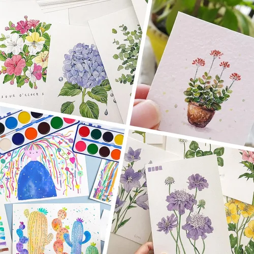 Vista 6 de Juego de 100 pinturas de acuarela para niños, 12 colores de acuarelas con pincel, juego de pintura de acuarela para niños para recuerdos de fiesta